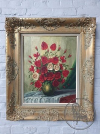 Старинная картина с изображением вазы с цветами код. BE4126967