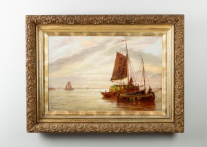 картинка Антикварная картина с парусниками салоне старинных вещей "Шебби" являющийся официальным дистрибьютором в России и Беларуси