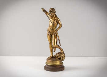 Антикварная статуэтка "Давид с головой Голиафа", выполненная из бронзы код.&nbsp;RM4141126