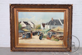 Антикварная картина на холсте код. BE4097616