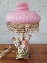 Старинна лампа из фарфора и латуни код. BE3259462