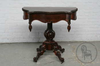 Антикварный игровой столик с зеленым сукном код. BE107411