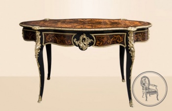 Антикварный столик с интарсиями код. VS0832