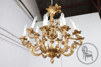 Антикварная люстра из бронзы на 18 рожков код. BE38850