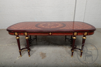 Старинный французский комплект для столовой из ореха с бронзой в стиле ампир код. BE107011