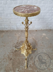Антикварный столик из бронзы и мрамора код. BE107451
