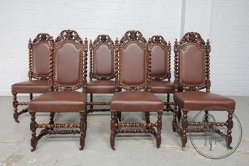 Набор антикварных стульев с витыми резными колоннами код. BE4105749