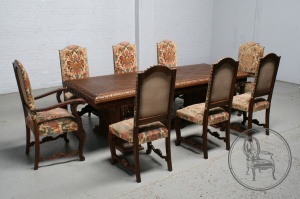 картинка Антикварный набор для столовой (стол, 6 стульев, 2 кресла) салоне старинных вещей "Шебби" являющийся официальным дистрибьютором в России и Беларуси