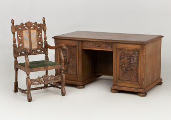 Старинный письменный стол и кресло код. RM50631