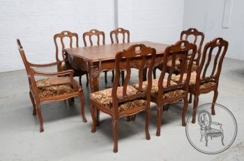 Антикварный стол и стулья (8 шт.) код. BE16034
