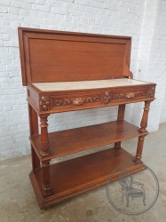 Антикварны дубовый комод с откидной крышкой и поверхностью из мрамора код. BE4165531