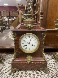 Старинные каминные часы из мрамора и латуни код. FUN14