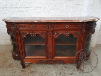 Антикварный комод со стеклами и мраморным верхом код. BE106967