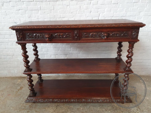 картинка Антикварная консоль (десертница) с ножками в виде витых деталей («соломоновы колонны») салоне старинных вещей "Шебби" являющийся официальным дистрибьютором в России и Беларуси