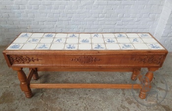 Старинный резной кофейный столик с керамической столешницей код. BE4097505