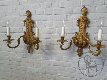 Пара старинных бронзовых бра код. BE4107101