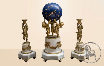 Антикварные каминные часы с канделябрами код. VS1106