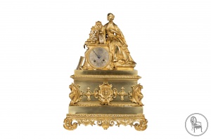 картинка Антикварные часы в стиле Наполеона III салоне старинных вещей "Шебби" являющийся официальным дистрибьютором в России и Беларуси