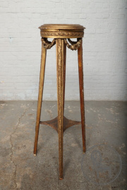 Антикварная деревянная подставка с мраморным верхом код. BE70938