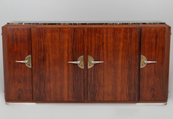 Старинный комод с мраморной столешницей и гнутыми дверцами код. RM4101478