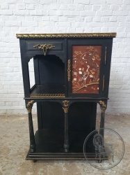 Антикварный открытый комод из палисандра с ажурной бронзовой отделкой код. BE4109125