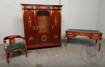 Антикварный набор мебели для рабочего кабинета в стиле Ампир код. BE107269