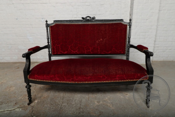 Антикварная скамейка из красного дерева в стиле Наполеона III код. BE107085