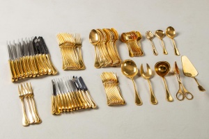 картинка Винтажный набор позолоченных столовых приборов WMF салоне старинных вещей "Шебби" являющийся официальным дистрибьютором в России и Беларуси
