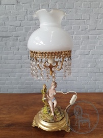 Старинная настольная лампа с висюльками код. BE4097630