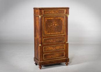 Антикварный секретер с мраморной столешницей, декорированный маркетри код. RM4165887