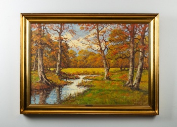 Старинная картина с осенним пейзажем код.&nbsp;RM4165073