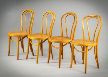 Старинный комплект стульев (4 шт.) из бука с ротангом код.&nbsp;RM4165289