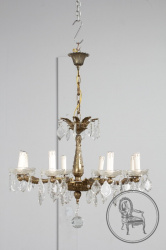 Старинная французская люстра из бронзы с хрусталем код. BE3259354