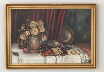 Старинный натюрморт с раком и виноградом код. RM4164702