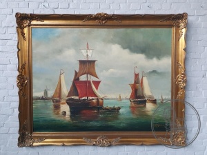 картинка Старинная картина в морском стиле салоне старинных вещей "Шебби" являющийся официальным дистрибьютором в России и Беларуси