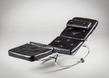 Старинное кожаное кресло-шезлонг производства немецкой компании Bahmuller код. RM4149919