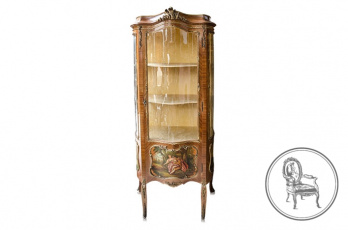 Антикварная витрина с росписью в стиле рококо код. VS3187