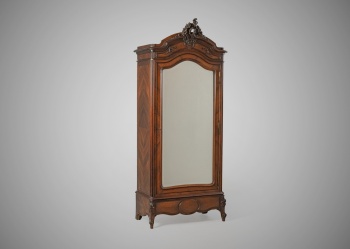 Антикварный одностворчатый шкаф с зеркалом (bonnetière) код.&nbsp;RM4166058