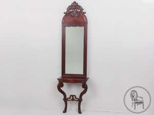 картинка Антикварная консоль с зеркалом салоне старинных вещей "Шебби" являющийся официальным дистрибьютором в России и Беларуси