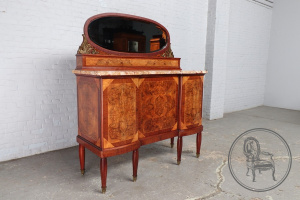картинка Антикварный комод из ореха с овальным зеркалом в стиле арт-деко салоне старинных вещей "Шебби" являющийся официальным дистрибьютором в России и Беларуси