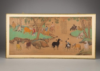 Антикварная китайская картина - роспись на шелке код. RM4165096