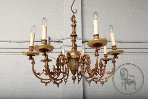 картинка Старинная люстра из бронзы и оникса салоне старинных вещей "Шебби" являющийся официальным дистрибьютором в России и Беларуси
