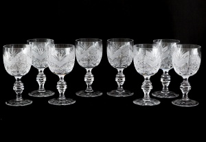 картинка Набор хрустальных резных бокалов (8 шт.) салоне старинных вещей "Шебби" являющийся официальным дистрибьютором в России и Беларуси