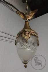 Антикварный светильник из бронзы и стекла код. BE107262