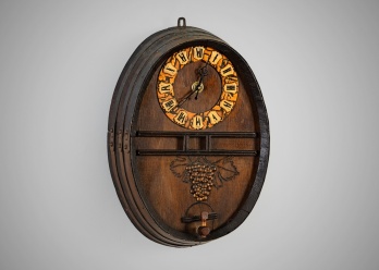 Старинные настенные часы в виде винной бочки код. RM4166032