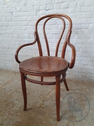 Антикварное венское кресло с деревянным сиденьем код. BE4165451