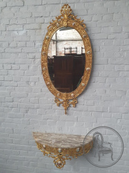 Старинное французское бронзовое зеркало с консолью код. BE106974