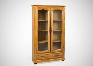 Старинный двухдверный шкаф-витрина из светлого дуба код.&nbsp;RM4166085