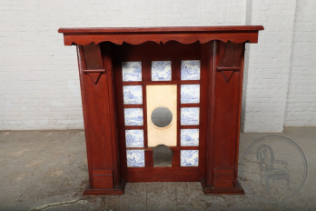 Антикварный каминный портал с керамическими вставками код. BE80049