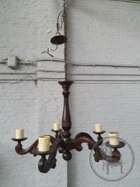 Старинная люстра из ореха на 5 рожков код. BE4115452